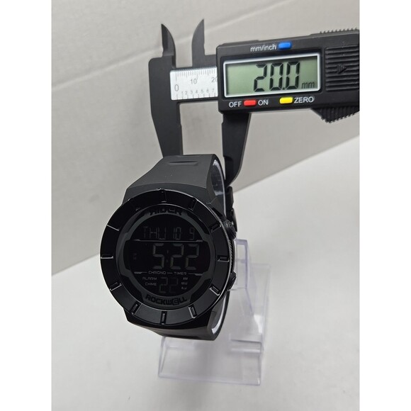 Rockwell Rider Coliseum Digital Black 48mm Chrono Timer Alarm 100M New Battery - Picture 6 of 11